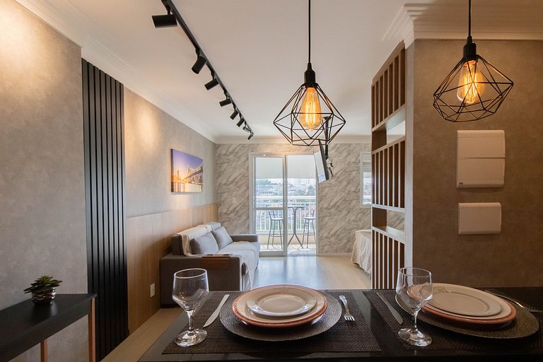 Apartamento completo com vaga, a 9 km do Aeroporto, próximo