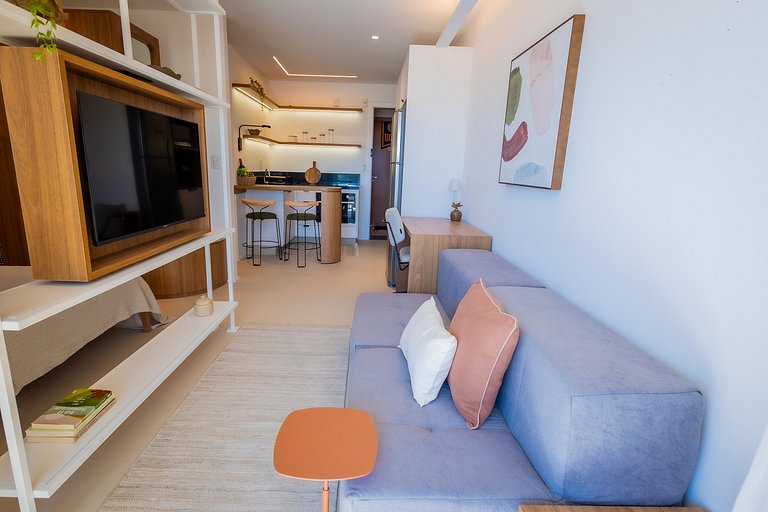 1106 - Estúdio novíssimo com estrutura e conforto