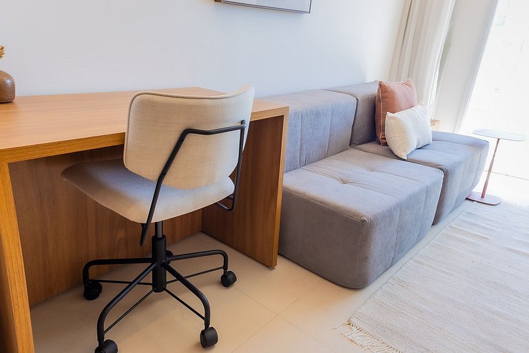 1106 - Estúdio novíssimo com estrutura e conforto