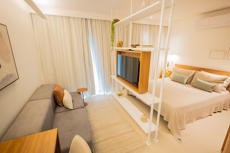 1106 - Estúdio novíssimo com estrutura e conforto