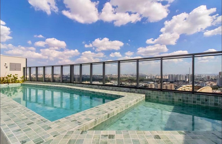 GRU_1701- Studio premium c/ Vista da Cidade / piscina