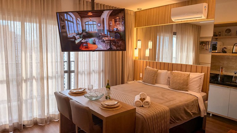 1701- Studio premium c/ Vista da Cidade piscina