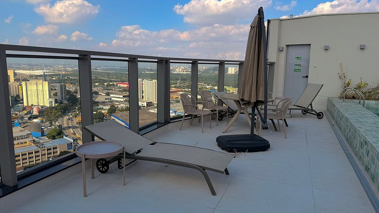 GRU_1701- Studio premium c/ Vista da Cidade / piscina